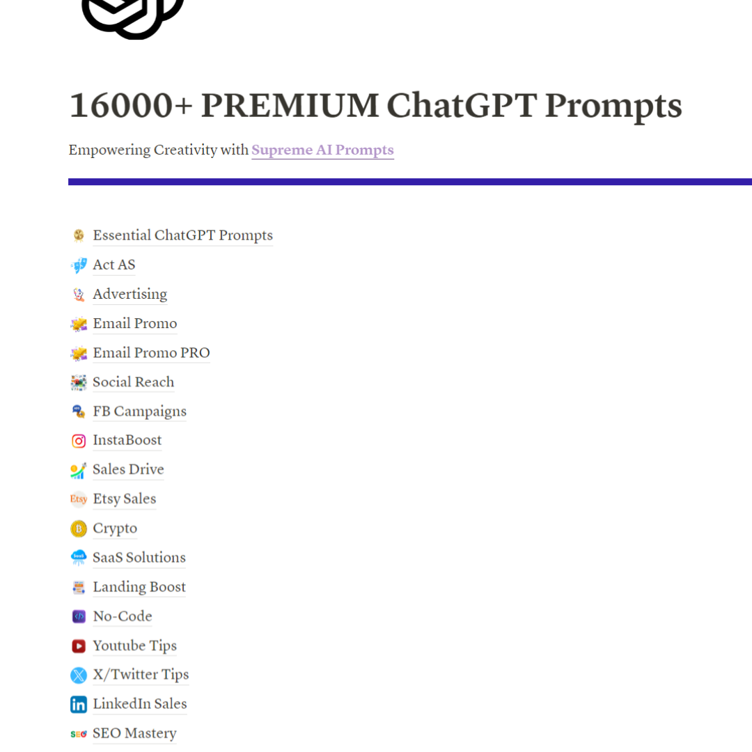 16000+ ChatGPT Prompts 